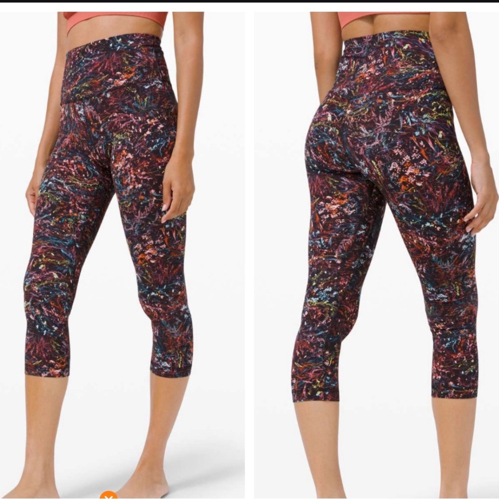 Lululemon Align Cropped Leggings 21” Color; Foliage Overlay Multi Size 6 GUC